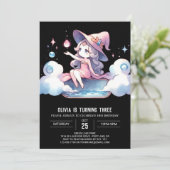 ファンタジーミニマリストウィザード誕生日 招待状 (スタンド正面)