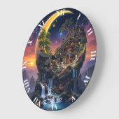 ファンタジームーンウォーターフォール ラージ壁時計 (傾斜)