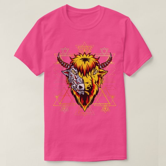 ファンタジーメカニカルメタルバイソン Tシャツ (デザイン正面)
