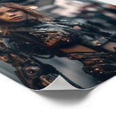 ファンタジーモダンシティポスターの装甲女性 ポスター (角)