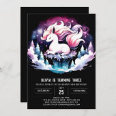 ファンタジーモダンホース誕生日 招待状 (正面/裏面)