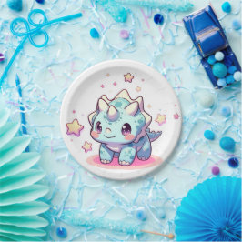 ファンタジーモダン恐竜の赤ちゃんシャワー ペーパープレート