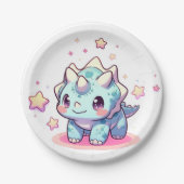 ファンタジーモダン恐竜の赤ちゃんシャワー ペーパープレート (正面)