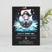 ファンタジーモダン海賊版誕生日 招待状 (スタンド正面)