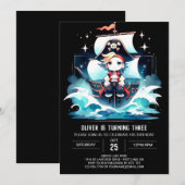 ファンタジーモダン海賊版誕生日 招待状 (正面/裏面)