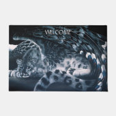 ファンタジーユキヒョウ ドアマット (正面)