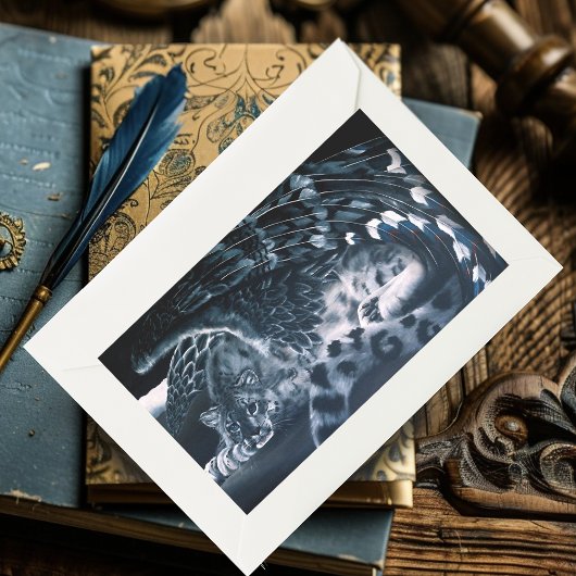 ファンタジーユキヒョウ 長方形シール