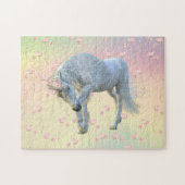 ファンタジーユニコーンかわいらしレインボーフローラ ジグソーパズル (横)