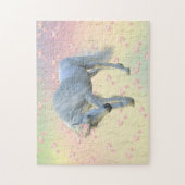 ファンタジーユニコーンかわいらしレインボーフローラ ジグソーパズル (縦)