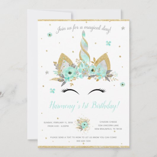 ファンタジーユニコーンの招待状 招待状 (正面)