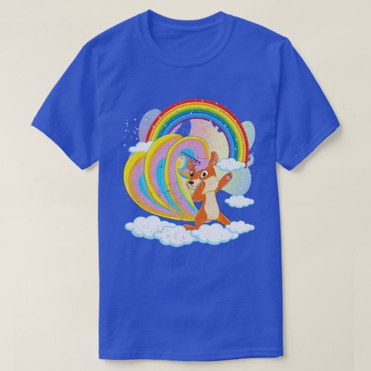 ファンタジーユニコーン愛虹かわいい森の動物S Tシャツ (デザイン正面)