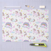 ファンタジーユニコーン模様の女の子パーティー組織 薄葉紙 (クラフト)