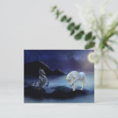 ファンタジーユニコーン海馬の神話的な海の生物 ポストカード (スタンド正面)