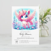 ファンタジーユニコーン赤ちゃんシャワー 招待状 (スタンド正面)