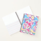 ファンタジーユニコーン雲の子供用スケッチ/練習カスタム ノートブック (内部)