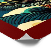 ファンタジーヨーロッパドラゴン – Woodcut 2 ポスター (角)