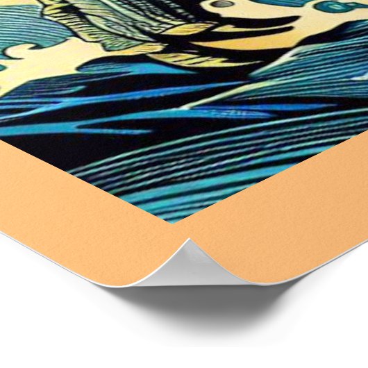 ファンタジーヨーロッパドラゴン – Woodcut 4 ポスター (角)