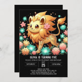 ファンタジーライオンデジタル誕生日 招待状 (正面/裏面)