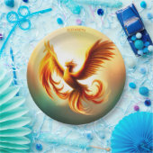 ファンタジーライジングゴールデンフェニックスアールデコスタイル ペーパープレート (パーティー)