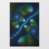 ファンタジーライト抽象芸術ブルーグリーンイエローフラクタル ウィンドウサイン (シート)