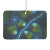 ファンタジーライト抽象芸術ブルーグリーンイエローフラクタル カーエアーフレッシュナー (裏面)