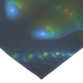 ファンタジーライト抽象芸術ブルーグリーンイエローフラクタル ショートテーブルランナー (コーナー)