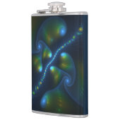 ファンタジーライト抽象芸術ブルーグリーンイエローフラクタル フラスク (左)