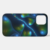 ファンタジーライト抽象芸術ブルーグリーンイエローフラクタル Case-Mate iPhoneケース (裏面 (横))