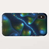 ファンタジーライト抽象芸術ブルーグリーンイエローフラクタル Case-Mate iPhoneケース (裏面(横))