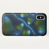 ファンタジーライト抽象芸術ブルーグリーンイエローフラクタル Case-Mate iPhoneケース (裏面(横))