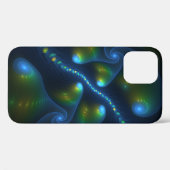 ファンタジーライト抽象芸術ブルーグリーンイエローフラクタル Case-Mate iPhoneケース (裏面 (横))
