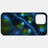 ファンタジーライト抽象芸術ブルーグリーンイエローフラクタル Case-Mate iPhoneケース (裏面 (横))