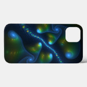 ファンタジーライト抽象芸術ブルーグリーンイエローフラクタル Case-Mate iPhoneケース (裏面 (横))