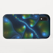 ファンタジーライト抽象芸術ブルーグリーンイエローフラクタル Case-Mate iPhoneケース (裏面(横))