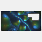 ファンタジーライト抽象芸術ブルーグリーンイエローフラクタル SAMSUNG GALAXYケース (裏面横)