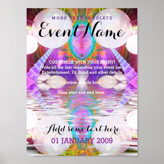 ファンタジーライブイベントカスタマイズ可能なポスターテンプレート#1 ポスター (正面)