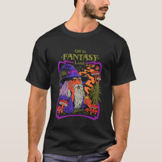 ファンタジーランドの魔法使いのキノコ レトロ ヴィンテージ 面白い A Tシャツ