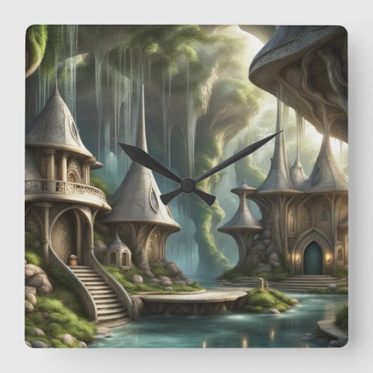 ファンタジーランド スクエア壁時計 (正面)