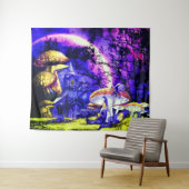 ファンタジーランド(小妖精や小人とキノコ) タペストリー (インサイチュ(横))