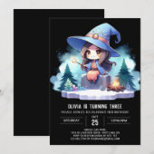 ファンタジーリトルウィザード誕生日 招待状 (正面/裏面)