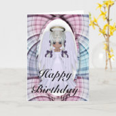 ファンタジーリトルエンジェルハッピーバースデーグリーティングカード カード (黄色い花)