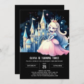 ファンタジーリトルプリンセス誕生日 招待状 (正面/裏面)