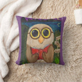 ファンタジーリーダフクロウフォークアート クッション (ブランケット)