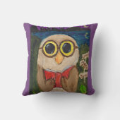 ファンタジーリーダフクロウフォークアート クッション (裏面)