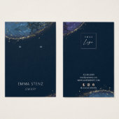 ファンタジールックスブルー金ゴールドイヤリングディスプレイカード (正面&裏面)