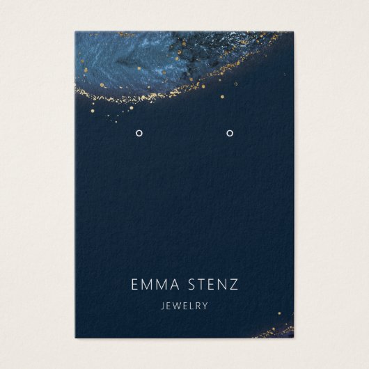 ファンタジールックスブルー金ゴールドイヤリングディスプレイカード (正面)