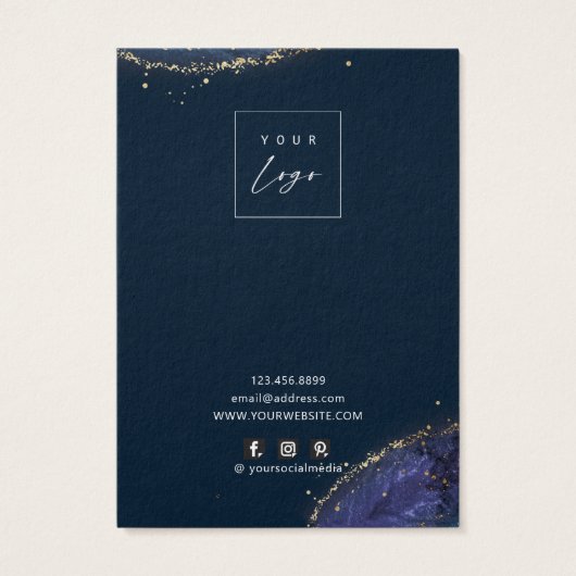 ファンタジールックスブルー金ゴールドネックレスディスプレイカード (裏面)