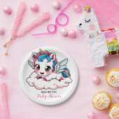 ファンタジーレインボーユニコーンベビーシャワー ペーパープレート (パーティー)