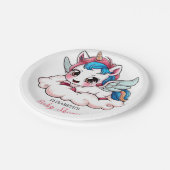 ファンタジーレインボーユニコーンベビーシャワー ペーパープレート (アングル)