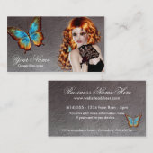 ファンタジーレッドヘッドバタフライウーマン名刺 名刺 (正面/裏面)